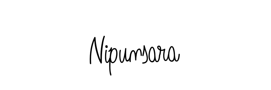 Nipunsara stylish signature style. Best Handwritten Sign (Angelique-Rose-font-FFP) for my name. Handwritten Signature Collection Ideas for my name Nipunsara. Nipunsara signature style 5 images and pictures png