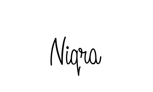 Make a beautiful signature design for name Niqra. With this signature (Angelique-Rose-font-FFP) style, you can create a handwritten signature for free. Niqra signature style 5 images and pictures png