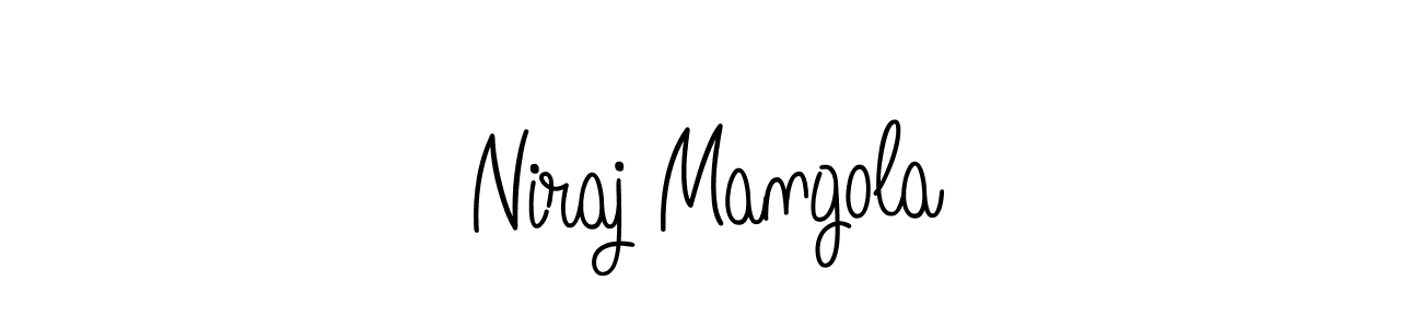 Use a signature maker to create a handwritten signature online. With this signature software, you can design (Angelique-Rose-font-FFP) your own signature for name Niraj Mangola. Niraj Mangola signature style 5 images and pictures png