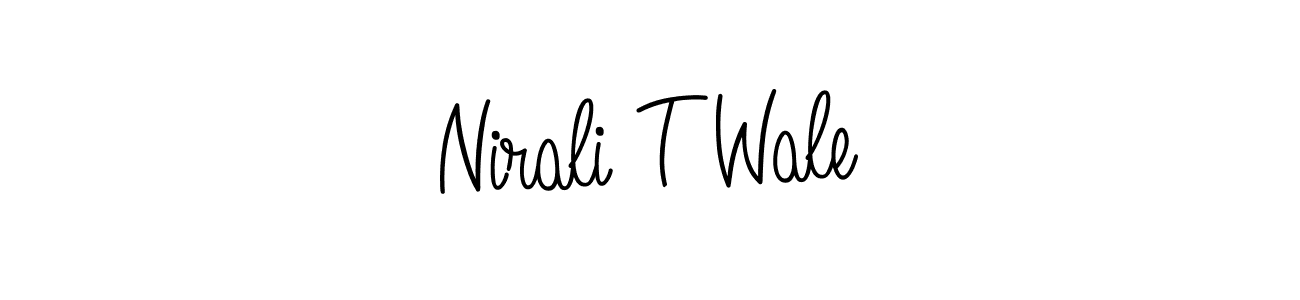 You should practise on your own different ways (Angelique-Rose-font-FFP) to write your name (Nirali T Wale) in signature. don't let someone else do it for you. Nirali T Wale signature style 5 images and pictures png