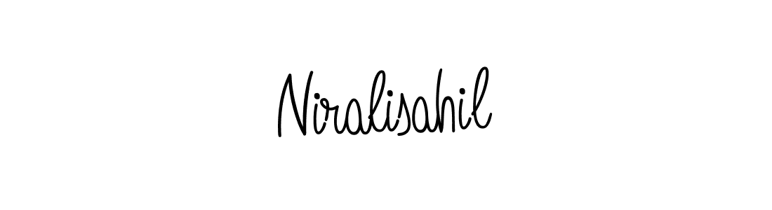 Make a beautiful signature design for name Niralisahil. With this signature (Angelique-Rose-font-FFP) style, you can create a handwritten signature for free. Niralisahil signature style 5 images and pictures png