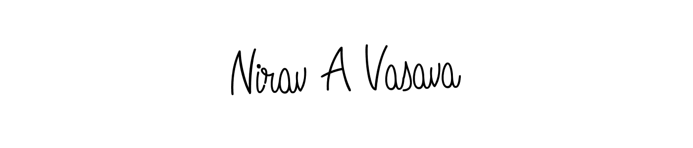 Nirav A Vasava stylish signature style. Best Handwritten Sign (Angelique-Rose-font-FFP) for my name. Handwritten Signature Collection Ideas for my name Nirav A Vasava. Nirav A Vasava signature style 5 images and pictures png