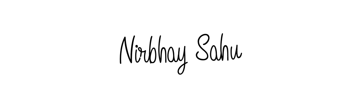 You should practise on your own different ways (Angelique-Rose-font-FFP) to write your name (Nirbhay Sahu) in signature. don't let someone else do it for you. Nirbhay Sahu signature style 5 images and pictures png