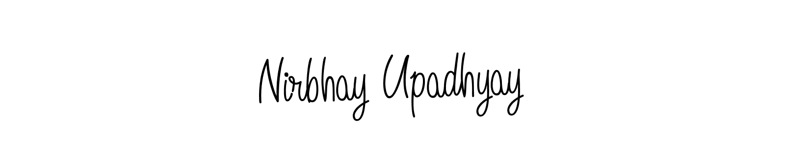 How to make Nirbhay Upadhyay name signature. Use Angelique-Rose-font-FFP style for creating short signs online. This is the latest handwritten sign. Nirbhay Upadhyay signature style 5 images and pictures png