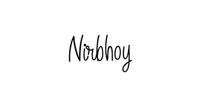 How to make Nirbhoy name signature. Use Angelique-Rose-font-FFP style for creating short signs online. This is the latest handwritten sign. Nirbhoy signature style 5 images and pictures png