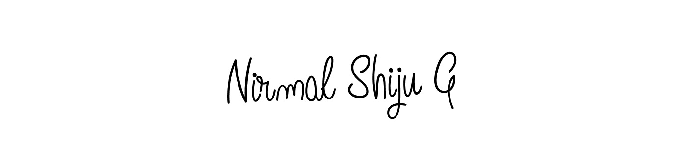 if you are searching for the best signature style for your name Nirmal Shiju G. so please give up your signature search. here we have designed multiple signature styles  using Angelique-Rose-font-FFP. Nirmal Shiju G signature style 5 images and pictures png