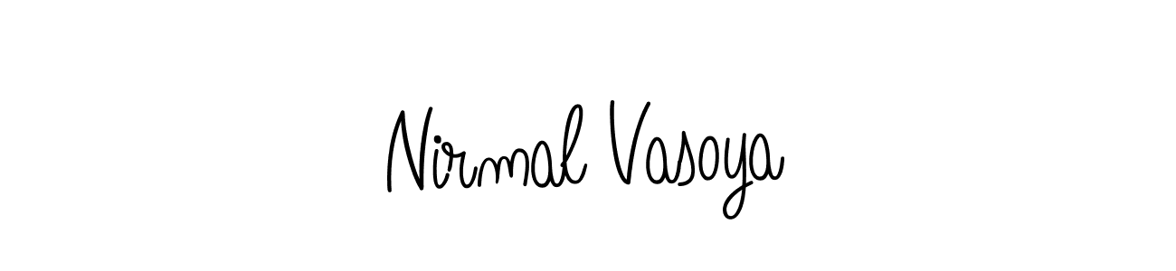 Design your own signature with our free online signature maker. With this signature software, you can create a handwritten (Angelique-Rose-font-FFP) signature for name Nirmal Vasoya. Nirmal Vasoya signature style 5 images and pictures png