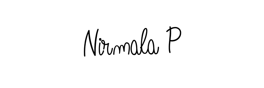 The best way (Angelique-Rose-font-FFP) to make a short signature is to pick only two or three words in your name. The name Nirmala P include a total of six letters. For converting this name. Nirmala P signature style 5 images and pictures png