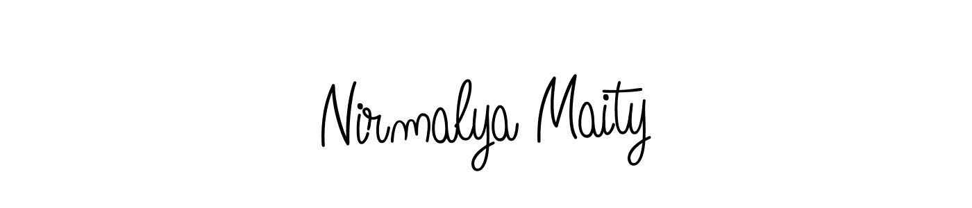 Create a beautiful signature design for name Nirmalya Maity. With this signature (Angelique-Rose-font-FFP) fonts, you can make a handwritten signature for free. Nirmalya Maity signature style 5 images and pictures png