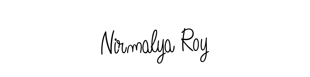 Use a signature maker to create a handwritten signature online. With this signature software, you can design (Angelique-Rose-font-FFP) your own signature for name Nirmalya Roy. Nirmalya Roy signature style 5 images and pictures png