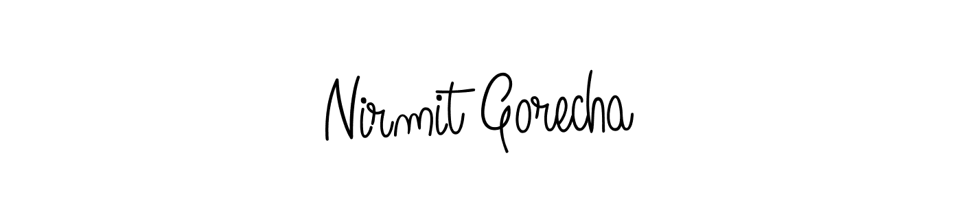 Use a signature maker to create a handwritten signature online. With this signature software, you can design (Angelique-Rose-font-FFP) your own signature for name Nirmit Gorecha. Nirmit Gorecha signature style 5 images and pictures png