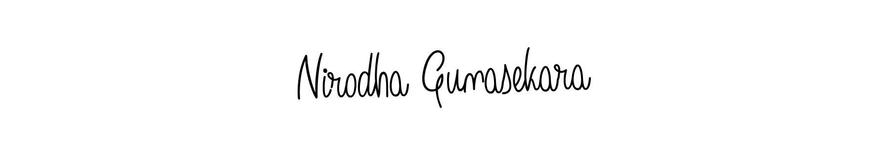 You should practise on your own different ways (Angelique-Rose-font-FFP) to write your name (Nirodha Gunasekara) in signature. don't let someone else do it for you. Nirodha Gunasekara signature style 5 images and pictures png