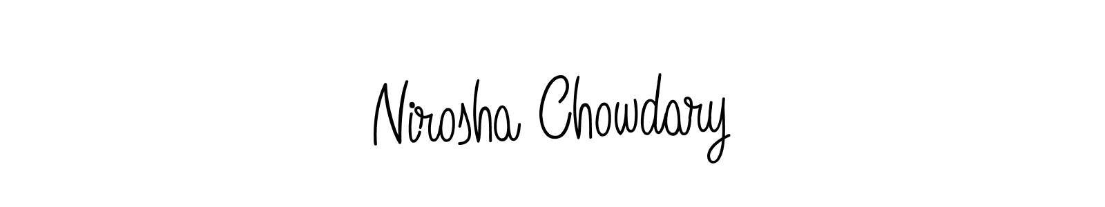 The best way (Angelique-Rose-font-FFP) to make a short signature is to pick only two or three words in your name. The name Nirosha Chowdary include a total of six letters. For converting this name. Nirosha Chowdary signature style 5 images and pictures png