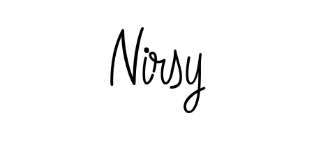 The Angelique-Rose-font-FFP font transforms the name Nirsy into an executive sign with sharp precision and distinguished character. Nirsy signature style 5 images and pictures png