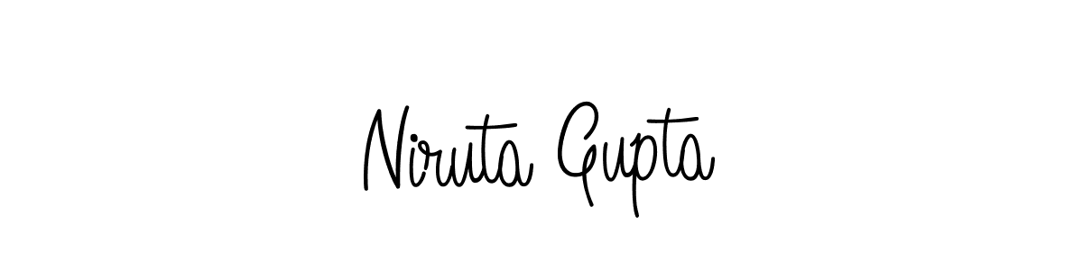 You should practise on your own different ways (Angelique-Rose-font-FFP) to write your name (Niruta Gupta) in signature. don't let someone else do it for you. Niruta Gupta signature style 5 images and pictures png