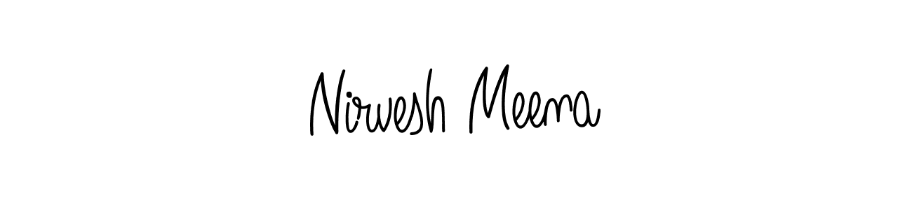 Nirvesh Meena stylish signature style. Best Handwritten Sign (Angelique-Rose-font-FFP) for my name. Handwritten Signature Collection Ideas for my name Nirvesh Meena. Nirvesh Meena signature style 5 images and pictures png