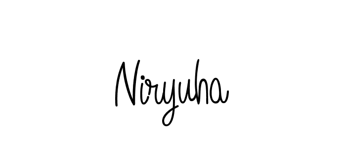 You should practise on your own different ways (Angelique-Rose-font-FFP) to write your name (Niryuha) in signature. don't let someone else do it for you. Niryuha signature style 5 images and pictures png