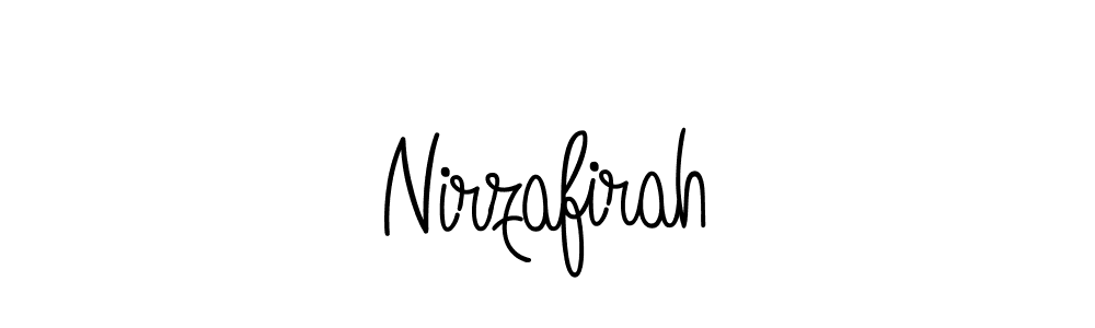 Use a signature maker to create a handwritten signature online. With this signature software, you can design (Angelique-Rose-font-FFP) your own signature for name Nirzafirah. Nirzafirah signature style 5 images and pictures png