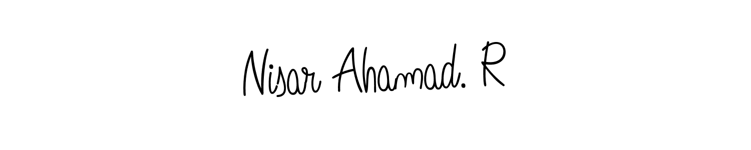 You should practise on your own different ways (Angelique-Rose-font-FFP) to write your name (Nisar Ahamad. R) in signature. don't let someone else do it for you. Nisar Ahamad. R signature style 5 images and pictures png