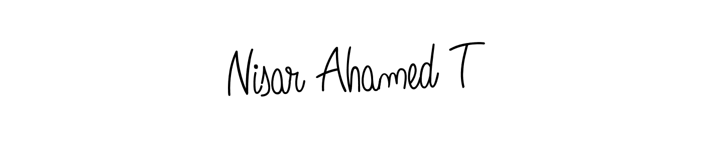 Use a signature maker to create a handwritten signature online. With this signature software, you can design (Angelique-Rose-font-FFP) your own signature for name Nisar Ahamed T. Nisar Ahamed T signature style 5 images and pictures png