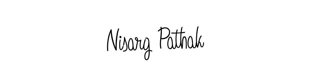 How to make Nisarg Pathak name signature. Use Angelique-Rose-font-FFP style for creating short signs online. This is the latest handwritten sign. Nisarg Pathak signature style 5 images and pictures png
