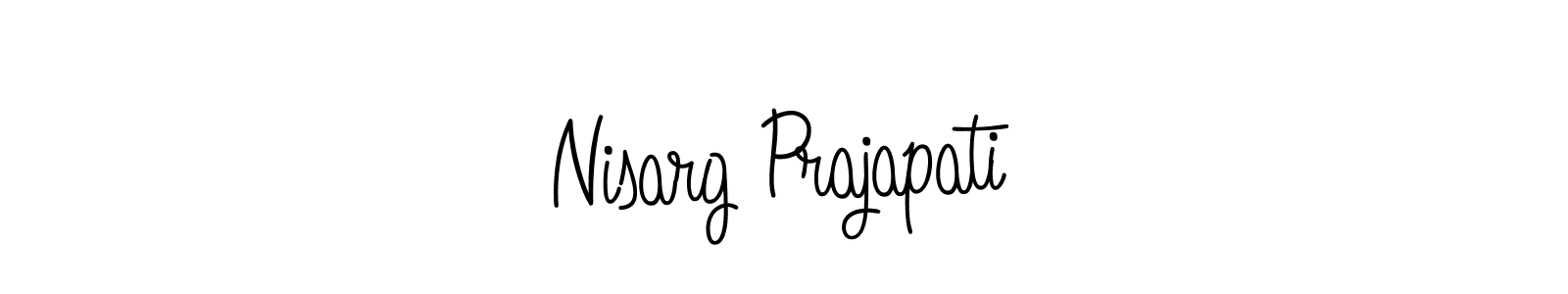 Use a signature maker to create a handwritten signature online. With this signature software, you can design (Angelique-Rose-font-FFP) your own signature for name Nisarg Prajapati. Nisarg Prajapati signature style 5 images and pictures png