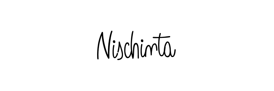 Design your own signature with our free online signature maker. With this signature software, you can create a handwritten (Angelique-Rose-font-FFP) signature for name Nischinta. Nischinta signature style 5 images and pictures png