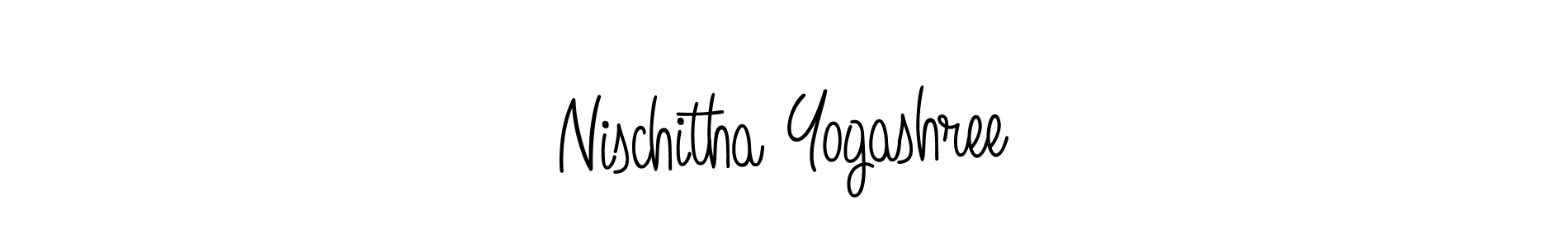 Use a signature maker to create a handwritten signature online. With this signature software, you can design (Angelique-Rose-font-FFP) your own signature for name Nischitha Yogashree. Nischitha Yogashree signature style 5 images and pictures png