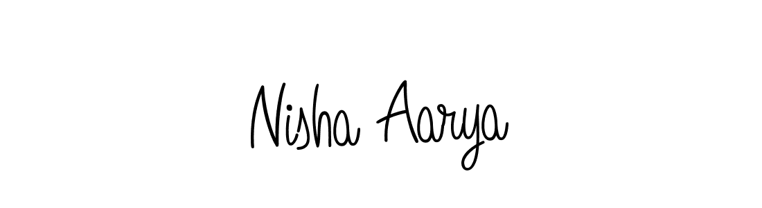 The best way (Angelique-Rose-font-FFP) to make a short signature is to pick only two or three words in your name. The name Nisha Aarya include a total of six letters. For converting this name. Nisha Aarya signature style 5 images and pictures png