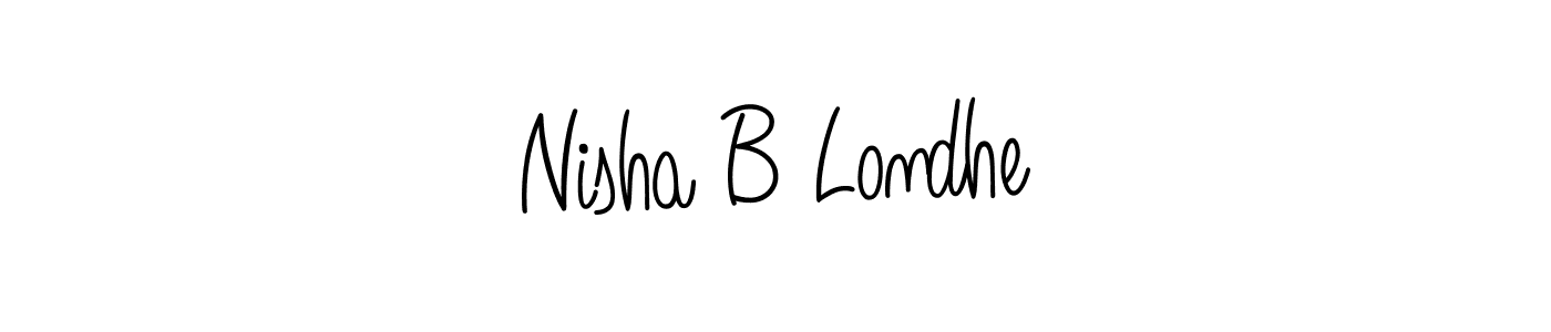 The best way (Angelique-Rose-font-FFP) to make a short signature is to pick only two or three words in your name. The name Nisha B Londhe include a total of six letters. For converting this name. Nisha B Londhe signature style 5 images and pictures png