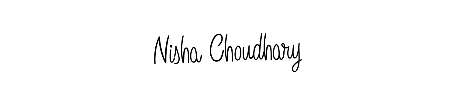 You should practise on your own different ways (Angelique-Rose-font-FFP) to write your name (Nisha Choudhary) in signature. don't let someone else do it for you. Nisha Choudhary signature style 5 images and pictures png