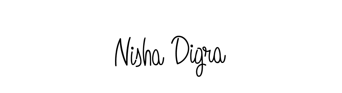 Make a beautiful signature design for name Nisha Digra. With this signature (Angelique-Rose-font-FFP) style, you can create a handwritten signature for free. Nisha Digra signature style 5 images and pictures png