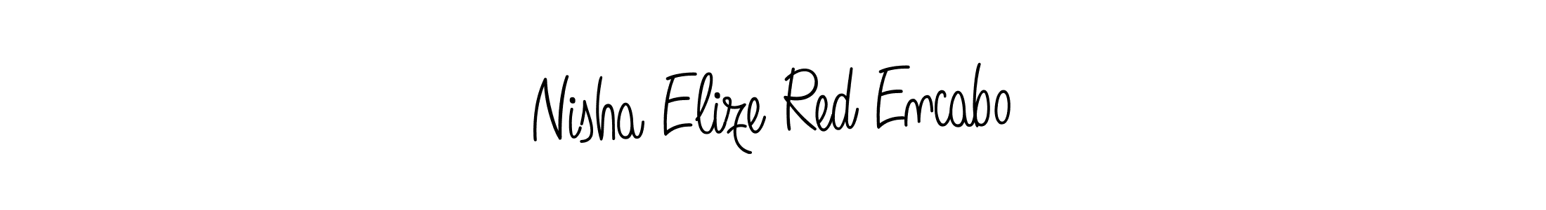 Nisha Elize Red Encabo stylish signature style. Best Handwritten Sign (Angelique-Rose-font-FFP) for my name. Handwritten Signature Collection Ideas for my name Nisha Elize Red Encabo. Nisha Elize Red Encabo signature style 5 images and pictures png