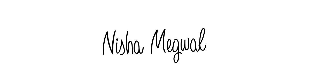 if you are searching for the best signature style for your name Nisha Megwal. so please give up your signature search. here we have designed multiple signature styles  using Angelique-Rose-font-FFP. Nisha Megwal signature style 5 images and pictures png