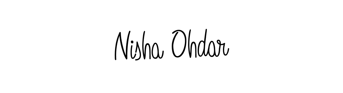 You should practise on your own different ways (Angelique-Rose-font-FFP) to write your name (Nisha Ohdar) in signature. don't let someone else do it for you. Nisha Ohdar signature style 5 images and pictures png