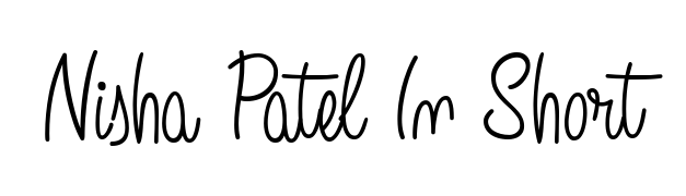 The Angelique-Rose-font-FFP handwriting style adds charm and authenticity to name Nisha Patel In Short. A wonderful choice for personal thank-you notes. Nisha Patel In Short signature style 5 images and pictures png