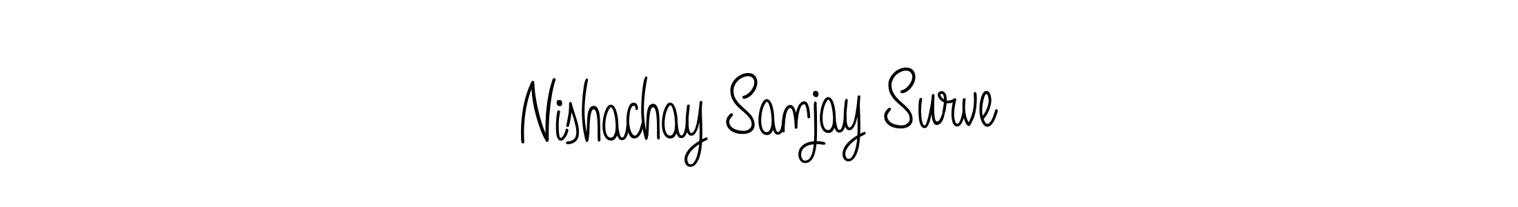 Create a beautiful signature design for name Nishachay Sanjay Surve. With this signature (Angelique-Rose-font-FFP) fonts, you can make a handwritten signature for free. Nishachay Sanjay Surve signature style 5 images and pictures png