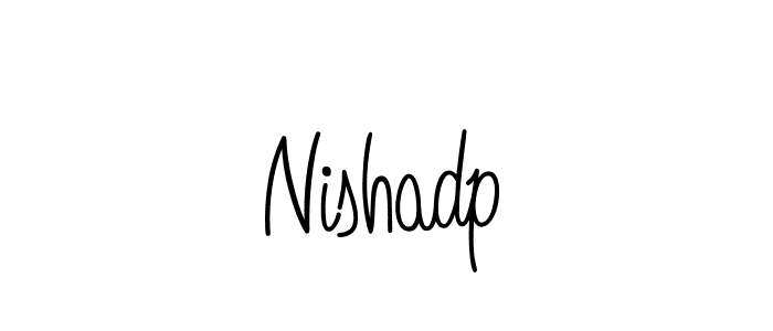 Nishadp stylish signature style. Best Handwritten Sign (Angelique-Rose-font-FFP) for my name. Handwritten Signature Collection Ideas for my name Nishadp. Nishadp signature style 5 images and pictures png