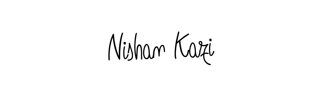 Nishan Kazi stylish signature style. Best Handwritten Sign (Angelique-Rose-font-FFP) for my name. Handwritten Signature Collection Ideas for my name Nishan Kazi. Nishan Kazi signature style 5 images and pictures png