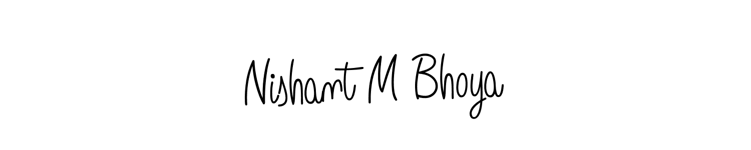 Nishant M Bhoya stylish signature style. Best Handwritten Sign (Angelique-Rose-font-FFP) for my name. Handwritten Signature Collection Ideas for my name Nishant M Bhoya. Nishant M Bhoya signature style 5 images and pictures png