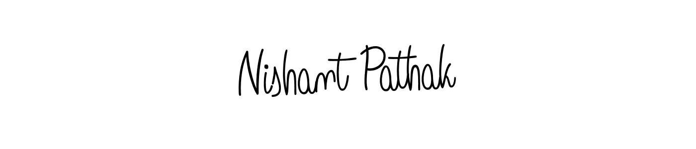 How to make Nishant Pathak name signature. Use Angelique-Rose-font-FFP style for creating short signs online. This is the latest handwritten sign. Nishant Pathak signature style 5 images and pictures png
