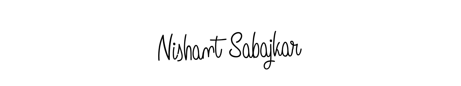 You should practise on your own different ways (Angelique-Rose-font-FFP) to write your name (Nishant Sabajkar) in signature. don't let someone else do it for you. Nishant Sabajkar signature style 5 images and pictures png