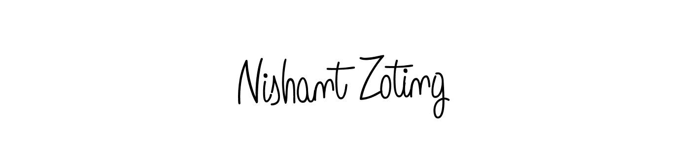 How to make Nishant Zoting name signature. Use Angelique-Rose-font-FFP style for creating short signs online. This is the latest handwritten sign. Nishant Zoting signature style 5 images and pictures png