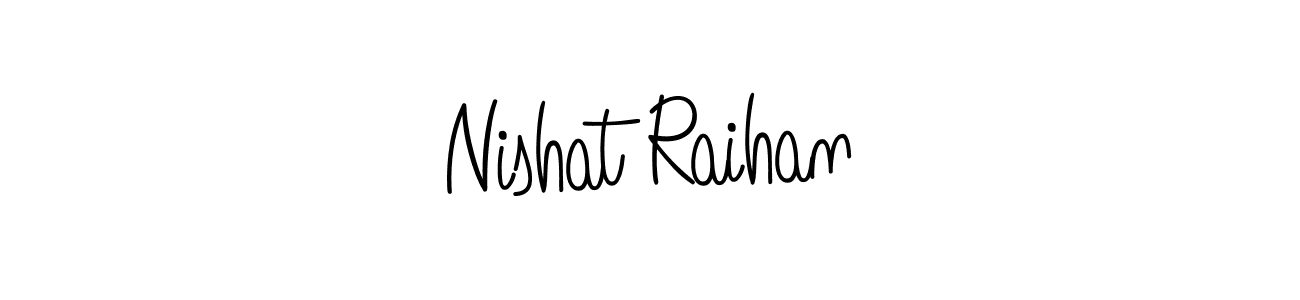 Make a beautiful signature design for name Nishat Raihan. With this signature (Angelique-Rose-font-FFP) style, you can create a handwritten signature for free. Nishat Raihan signature style 5 images and pictures png