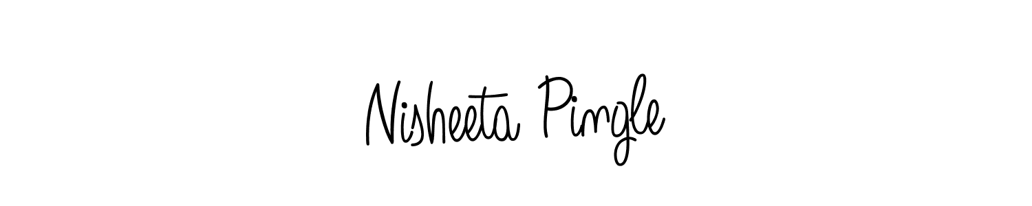 You should practise on your own different ways (Angelique-Rose-font-FFP) to write your name (Nisheeta Pingle) in signature. don't let someone else do it for you. Nisheeta Pingle signature style 5 images and pictures png