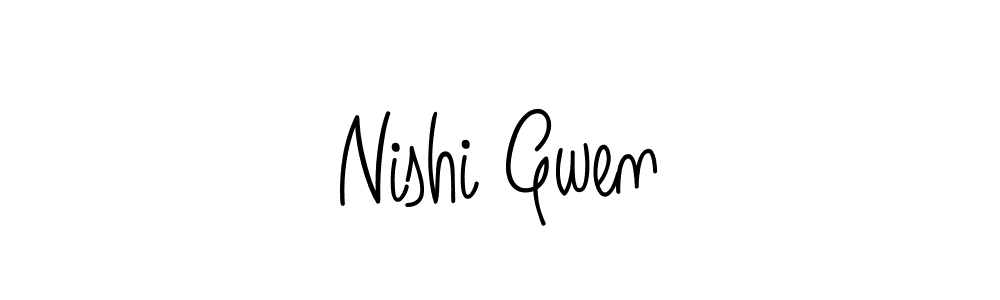 Also we have Nishi Gwen name is the best signature style. Create professional handwritten signature collection using Angelique-Rose-font-FFP autograph style. Nishi Gwen signature style 5 images and pictures png