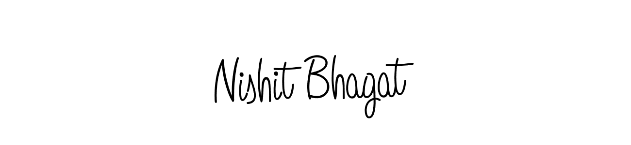 How to make Nishit Bhagat name signature. Use Angelique-Rose-font-FFP style for creating short signs online. This is the latest handwritten sign. Nishit Bhagat signature style 5 images and pictures png