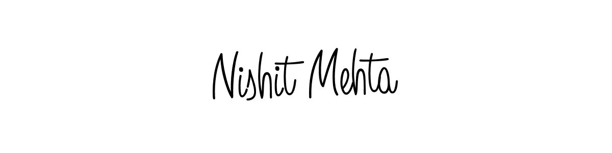 How to make Nishit Mehta name signature. Use Angelique-Rose-font-FFP style for creating short signs online. This is the latest handwritten sign. Nishit Mehta signature style 5 images and pictures png