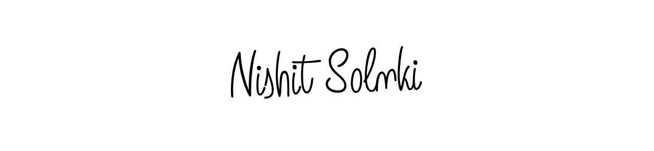 How to make Nishit Solnki name signature. Use Angelique-Rose-font-FFP style for creating short signs online. This is the latest handwritten sign. Nishit Solnki signature style 5 images and pictures png