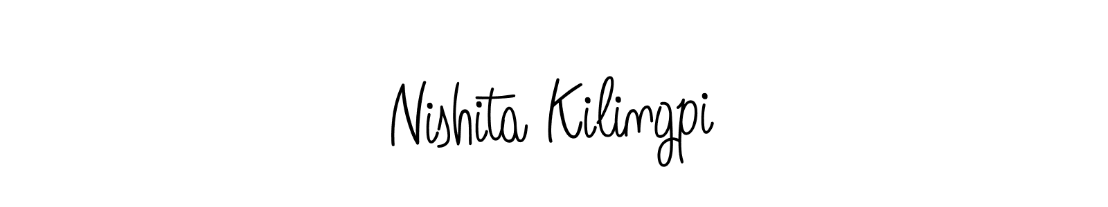 Design your own signature with our free online signature maker. With this signature software, you can create a handwritten (Angelique-Rose-font-FFP) signature for name Nishita Kilingpi. Nishita Kilingpi signature style 5 images and pictures png